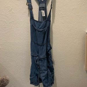 American Eagle Blue short Overalls
